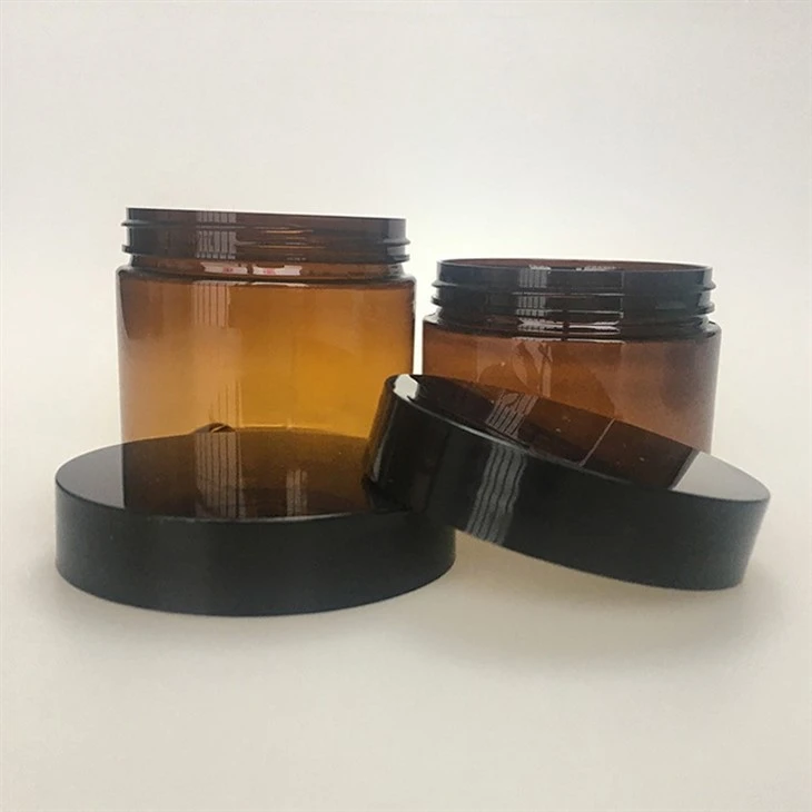 Amber Plastic Cosmetics Jars Candy Jars