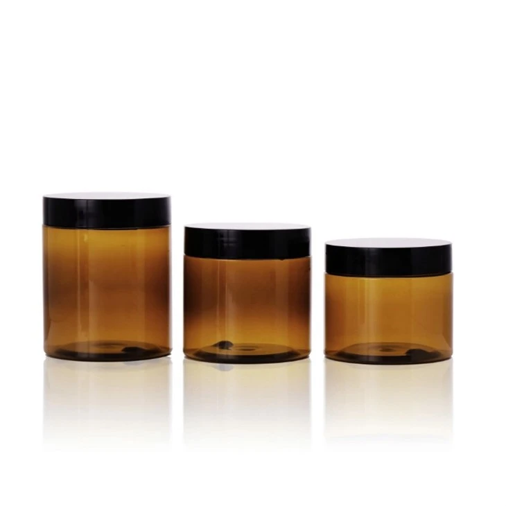 Amber Plastic Cosmetics Jars Candy Jars