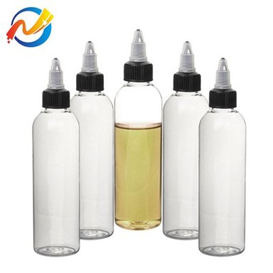 Ekologiškas plastikinis apvalus plaukų aliejaus išspaustas butelis su „Twist Cap“